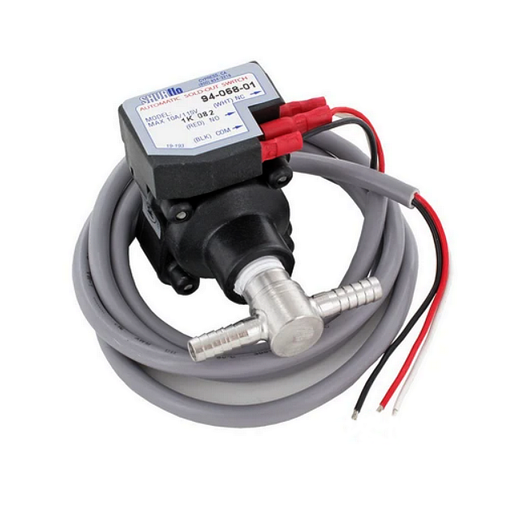 Sold-Out Switch, LED, 3/8" Barbs, Stainless Steel