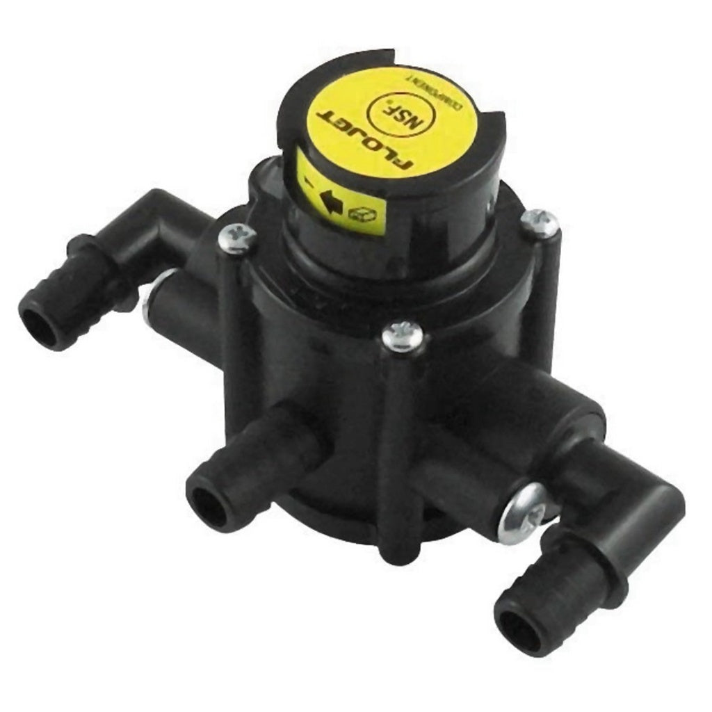 Flojet Liquid Transfer Value, High Altitude, 3/8" Barbs, 90° Swivels