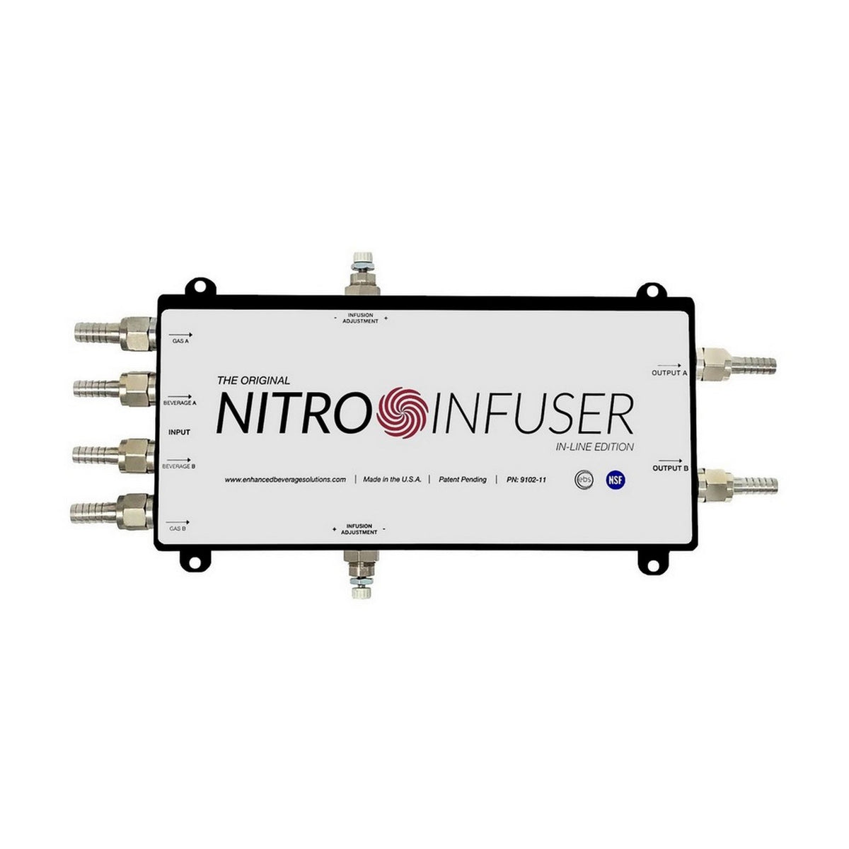 Enhanced Beverage Solutions In-Line Nitro Infuser, Double