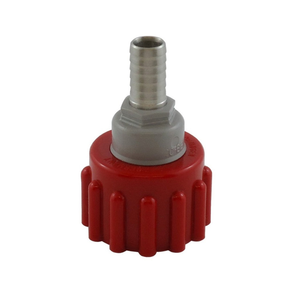 CMBecker BIB Connector, Screw On, Coke, 3/8" Stainless Steel Barb
