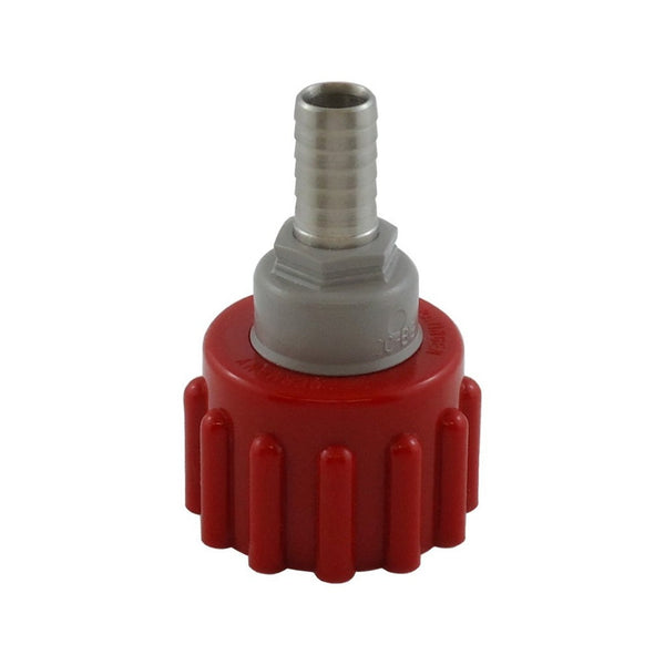 CMBecker BIB Connector, Screw On, Coke, 3/8" Stainless Steel Barb