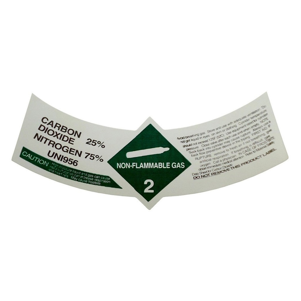 Cylinder Label-Caution:CO2 25% / N2 75% 250/Roll