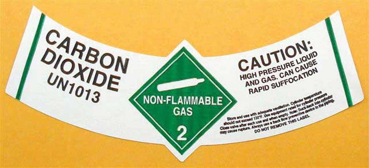 Cylinder Label-Caution: CO2 with Corp Id