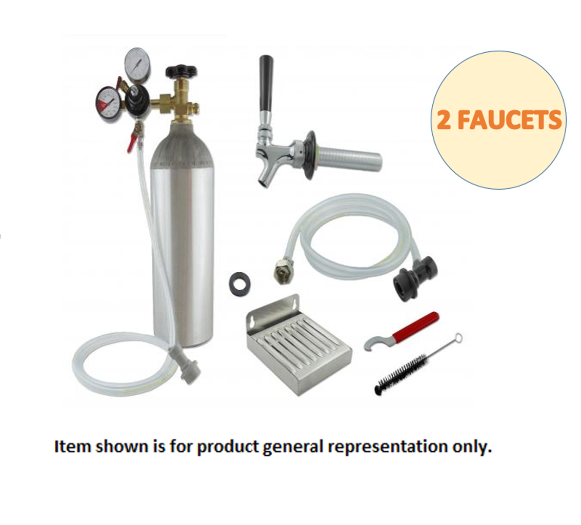 Refrigerator Conversion Kit-w/5 Lb. Cylinder, Ball-lock (2-Faucet)