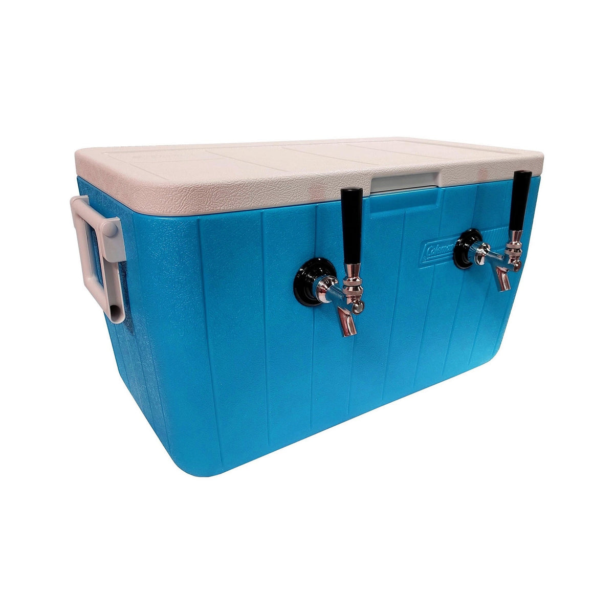 70' Coil Dispenser, 2-Faucet 48-Qt. Blue 304 Stainless Steel