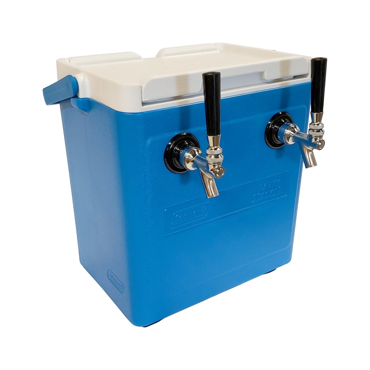 50' Coil Dispenser, 2-Faucet 16-Qt. (Blue) 304 Stainless Steel