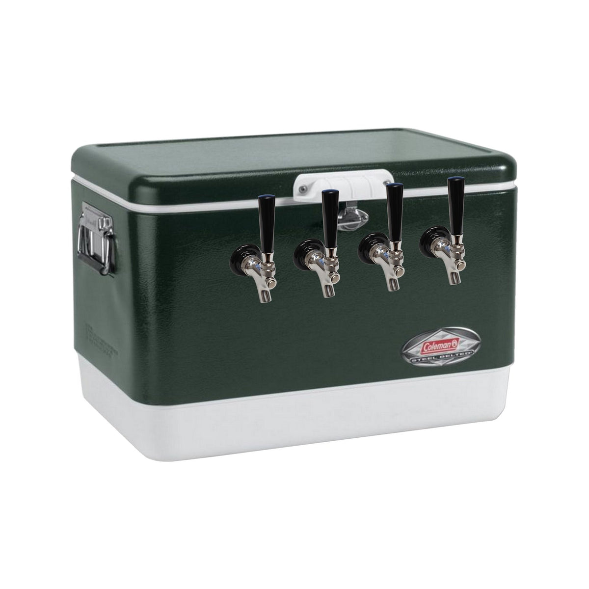 Cold Plate Dispenser, 4-Faucet 54-Qt. Green 304 Stainless Steel