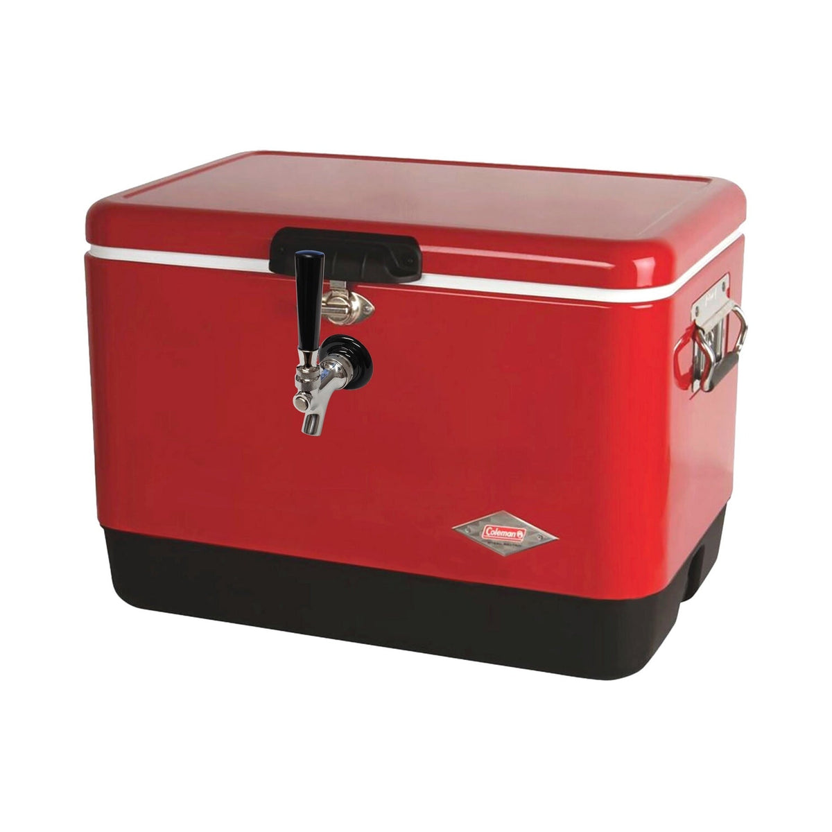 50' Coil Dispenser, 1-Faucet 54-Qt. Red 304 Stainless Steel