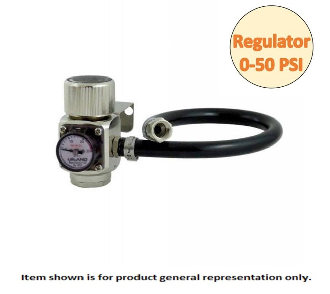 Leland Mini Regulator, 0-50 PSI (W/Bkt - W/hose 1/4"FFL)