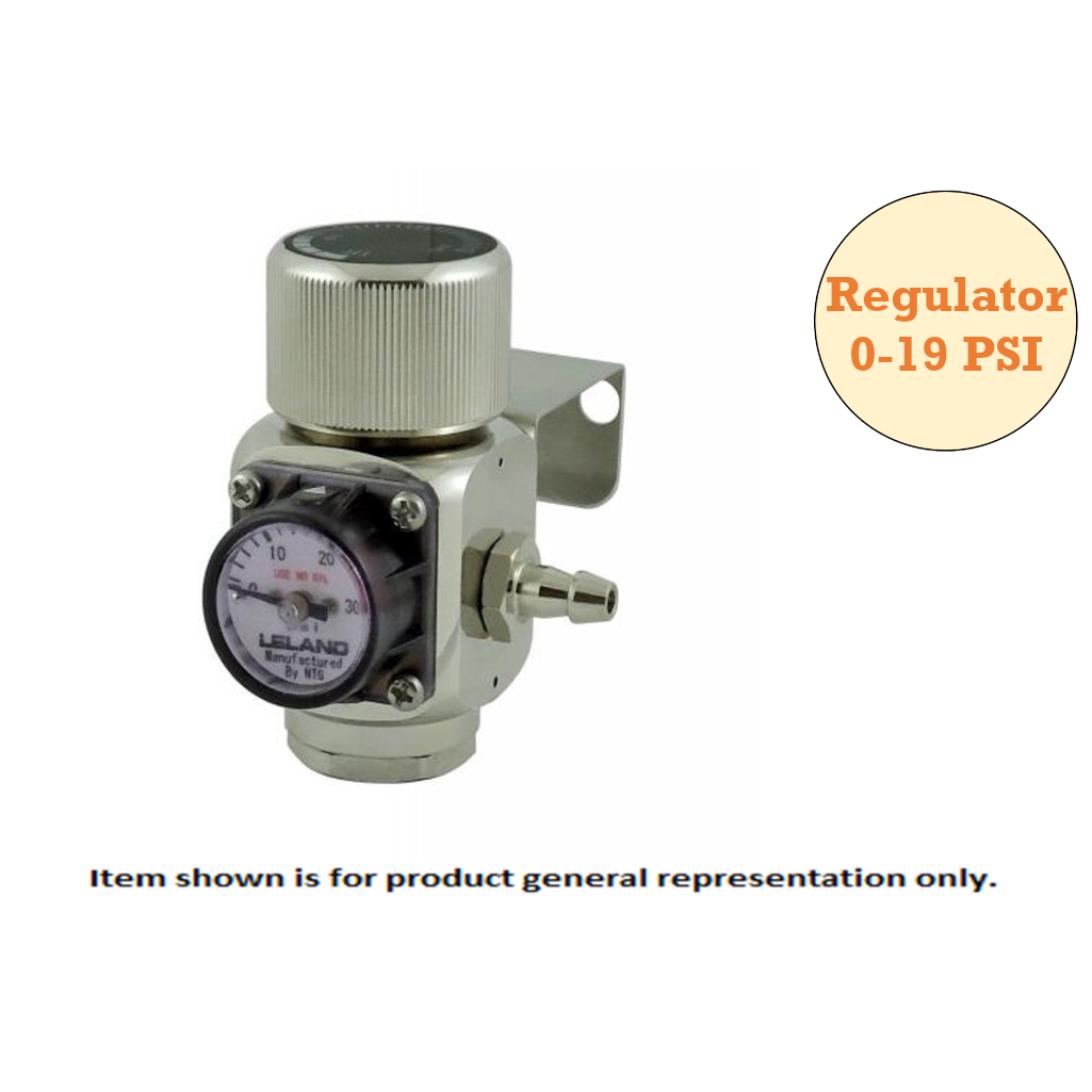 Leland Mini Regulator with Bracket, 0-19 PSI, Includes Hose & Beer Nut