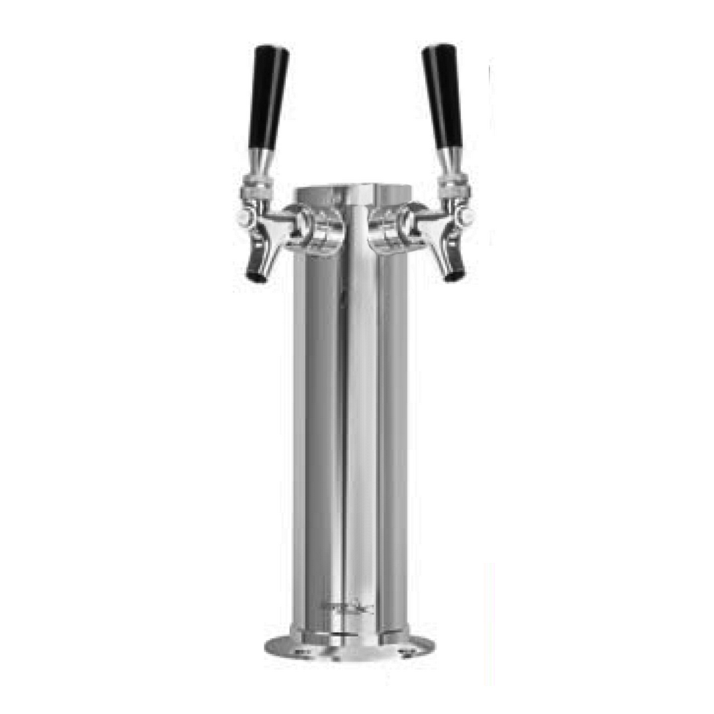 Krome Dispense Column, 2 Faucets, 3" Diameter, Glycol Cooled, Stainless Steel
