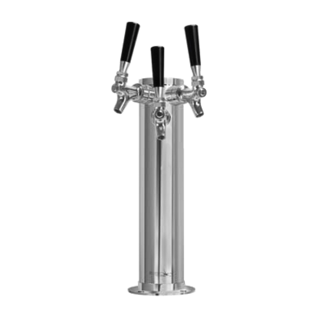 Krome Dispense Column, 3 Faucets, 3" Diameter, Glycol Cooled, Stainless Steel