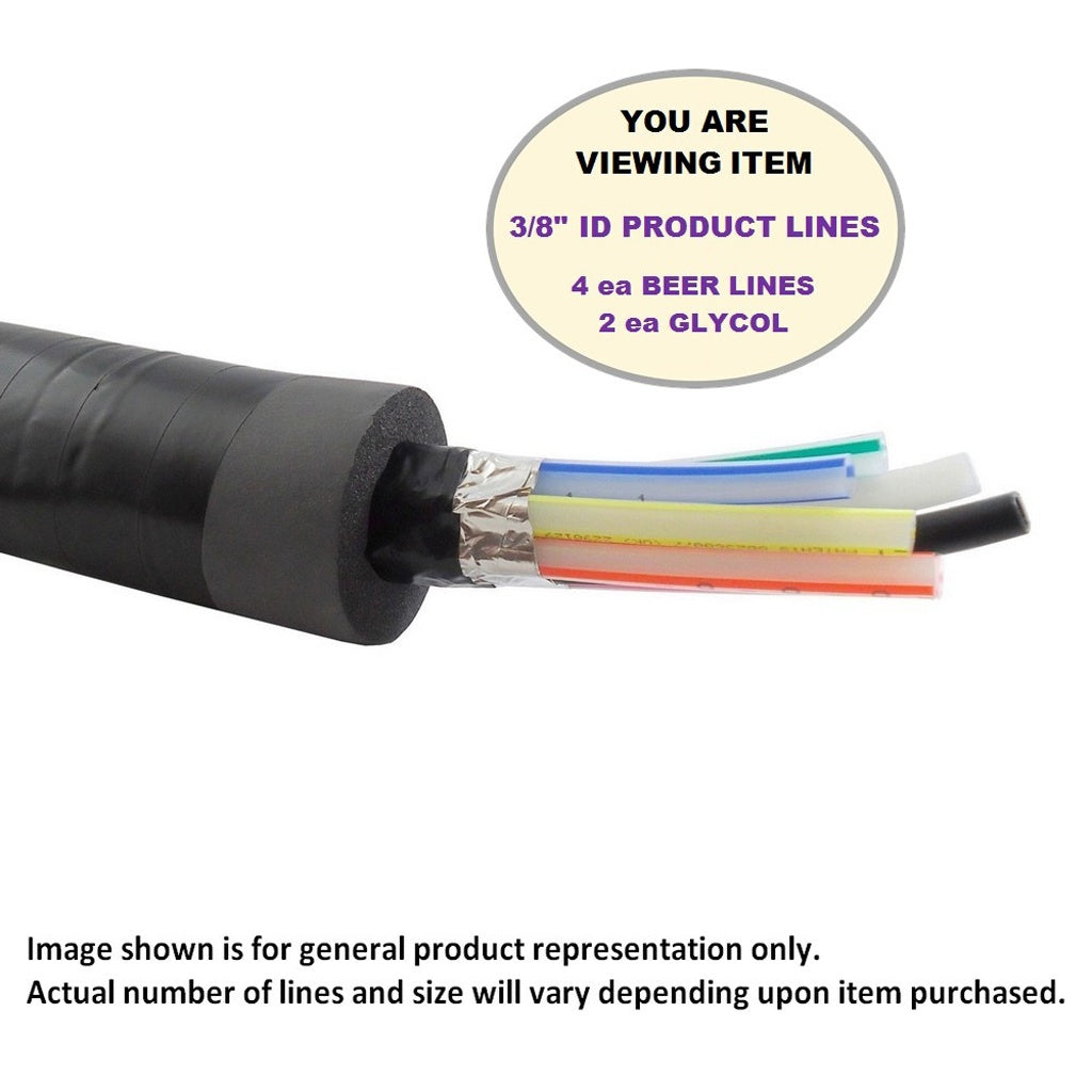 Trunkline-4Ea 3/8" ID Beer / 2Ea 3/8" ID Glycol / 3/4" Insul