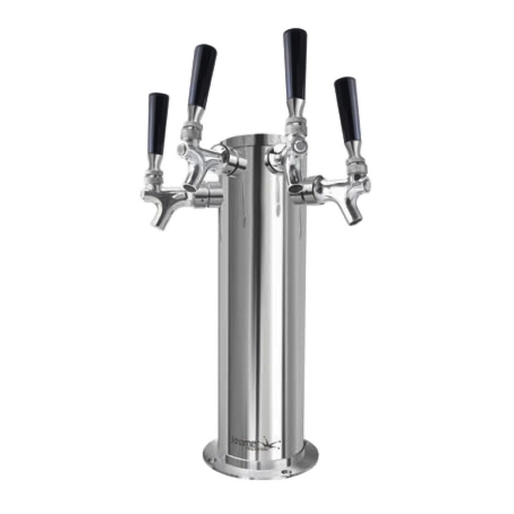 Krome Dispense Column, 4 Faucets, 4" Diameter, Glycol Cooled, Stainless Steel