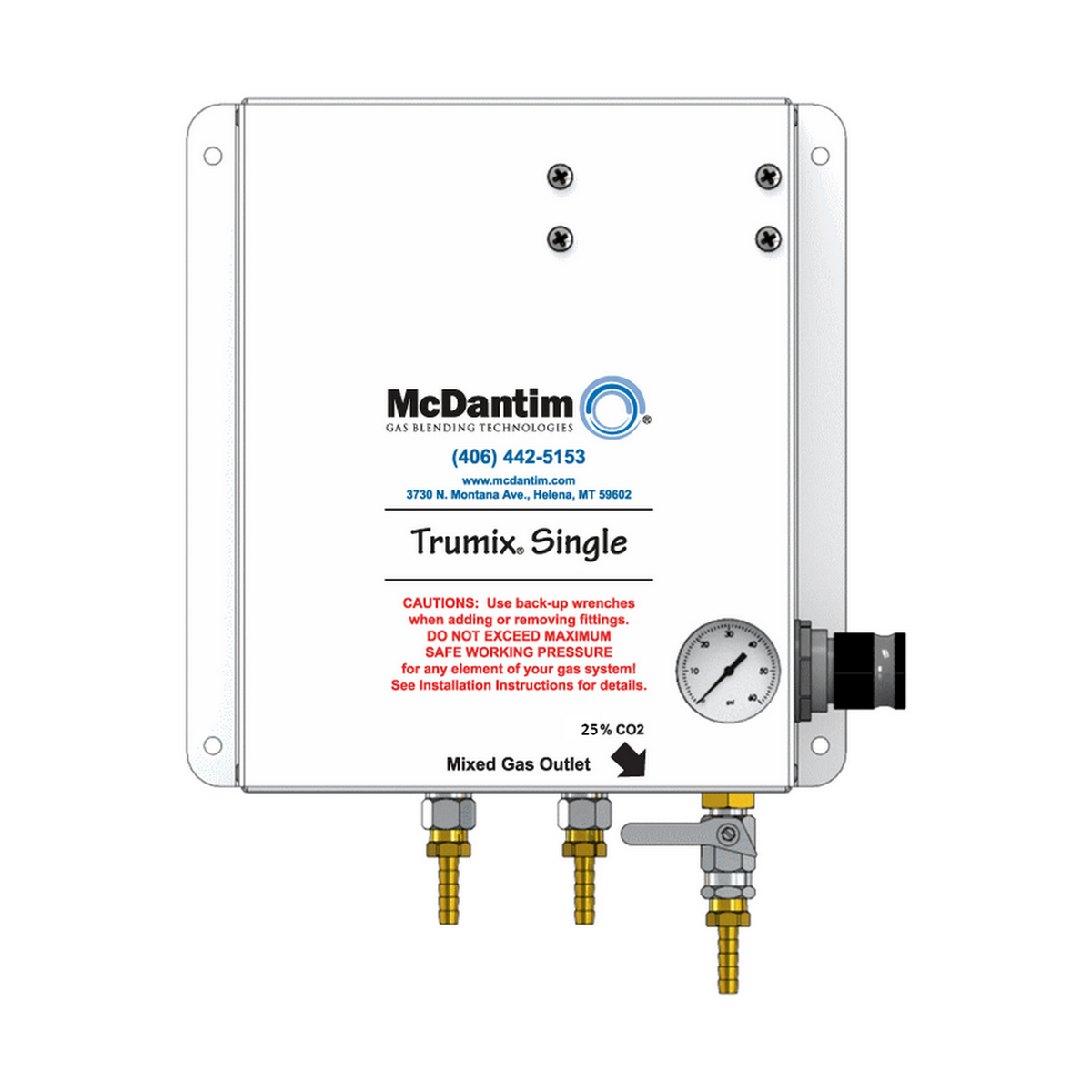 McDantim Trumix Single Gas Blender, 25% CO2 75% N2