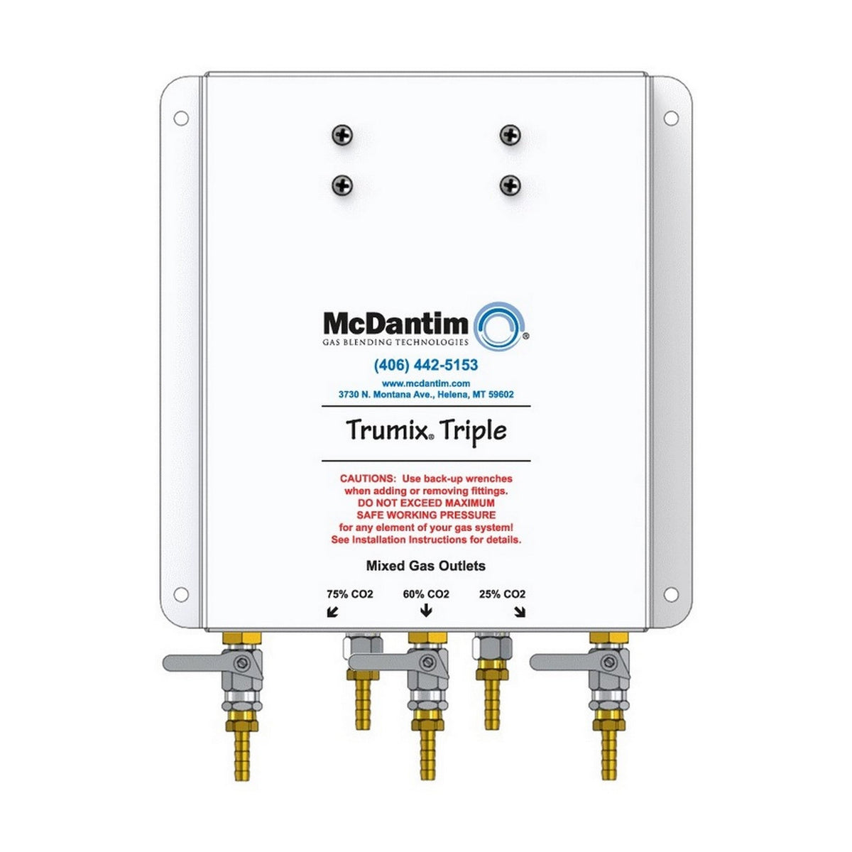 McDantim Trumix Triple Gas Blender, 25% / 60% / 75% CO2