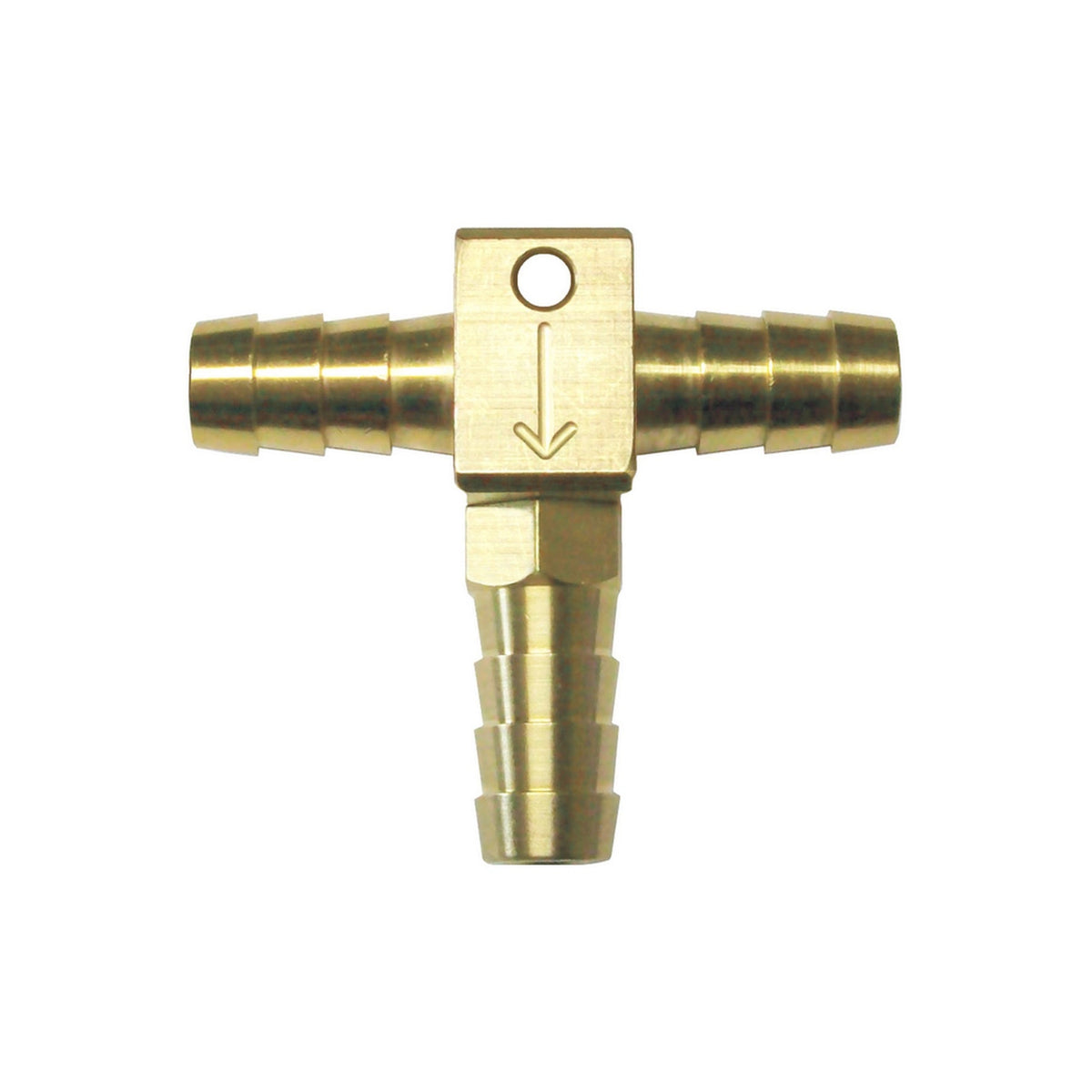 McDantim Tee With Check Valve, 3/8" Barbs, Brass