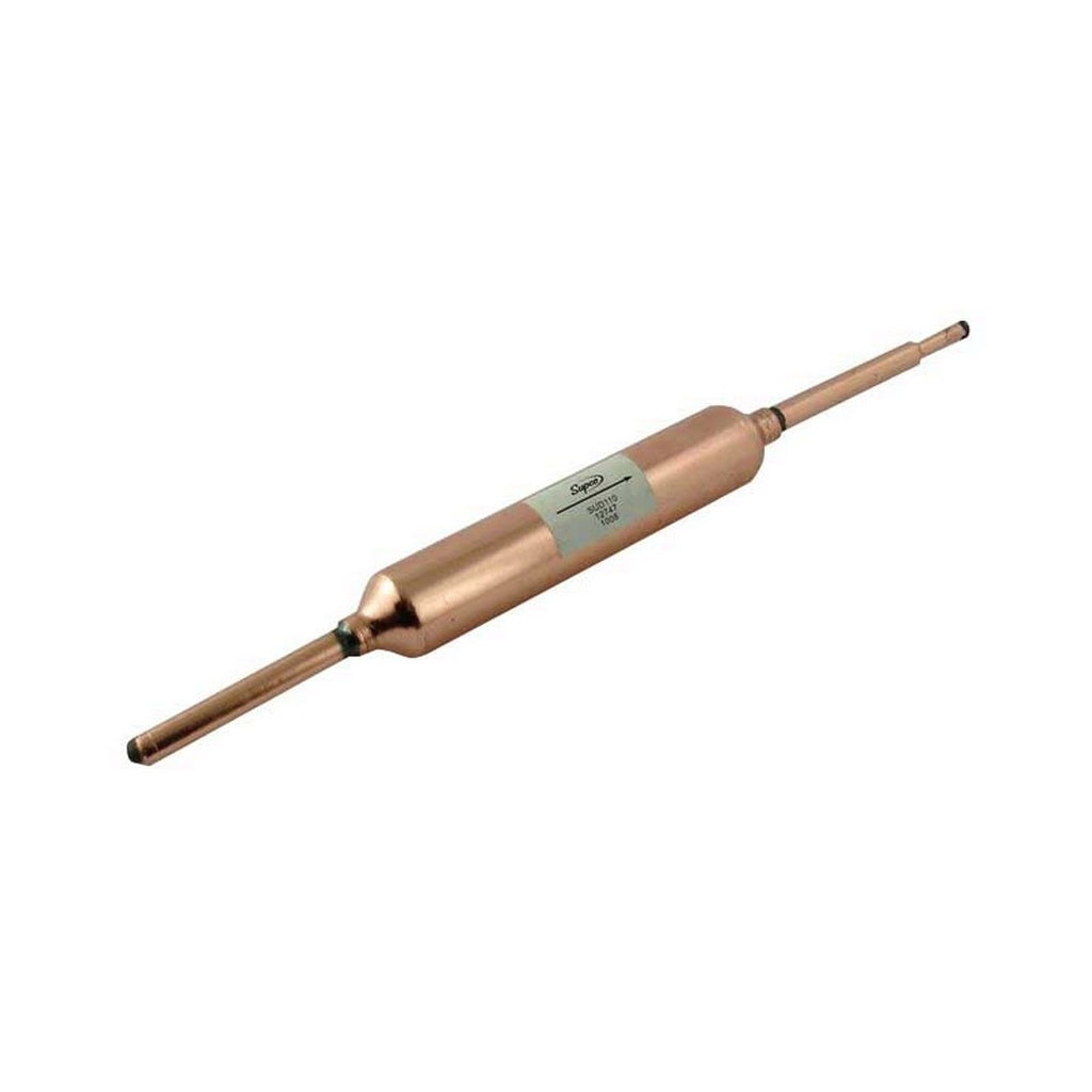 Supco Copper Filter Drier, In/Out: 1/4", 1/3 to 1/2 Ton Capacity