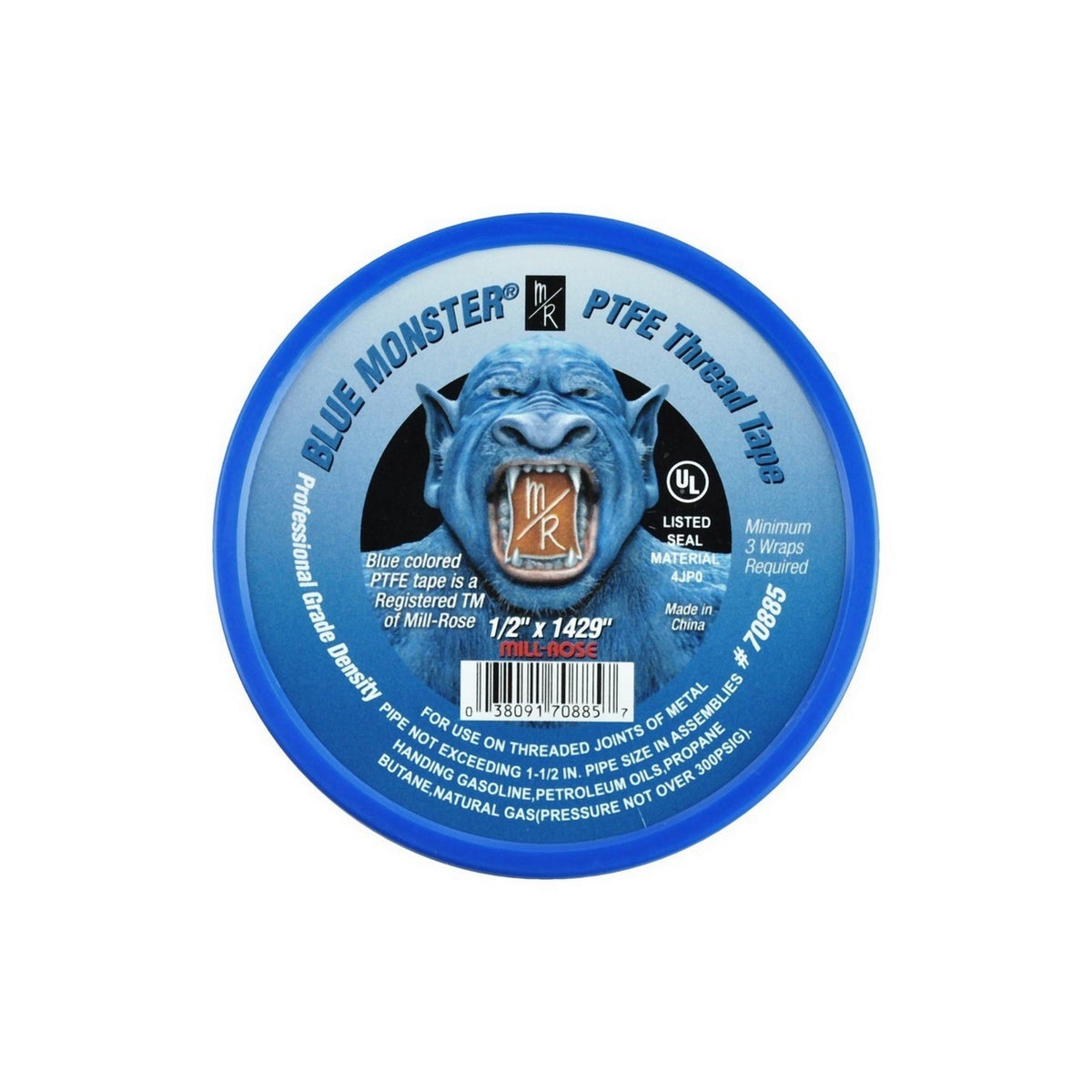 Blue Monster PTFE Thread Tape, 1/2" x 1429"