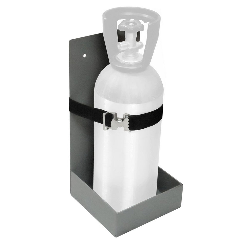 Justrite Single Gas Cylinder Bracket with Base and Strap