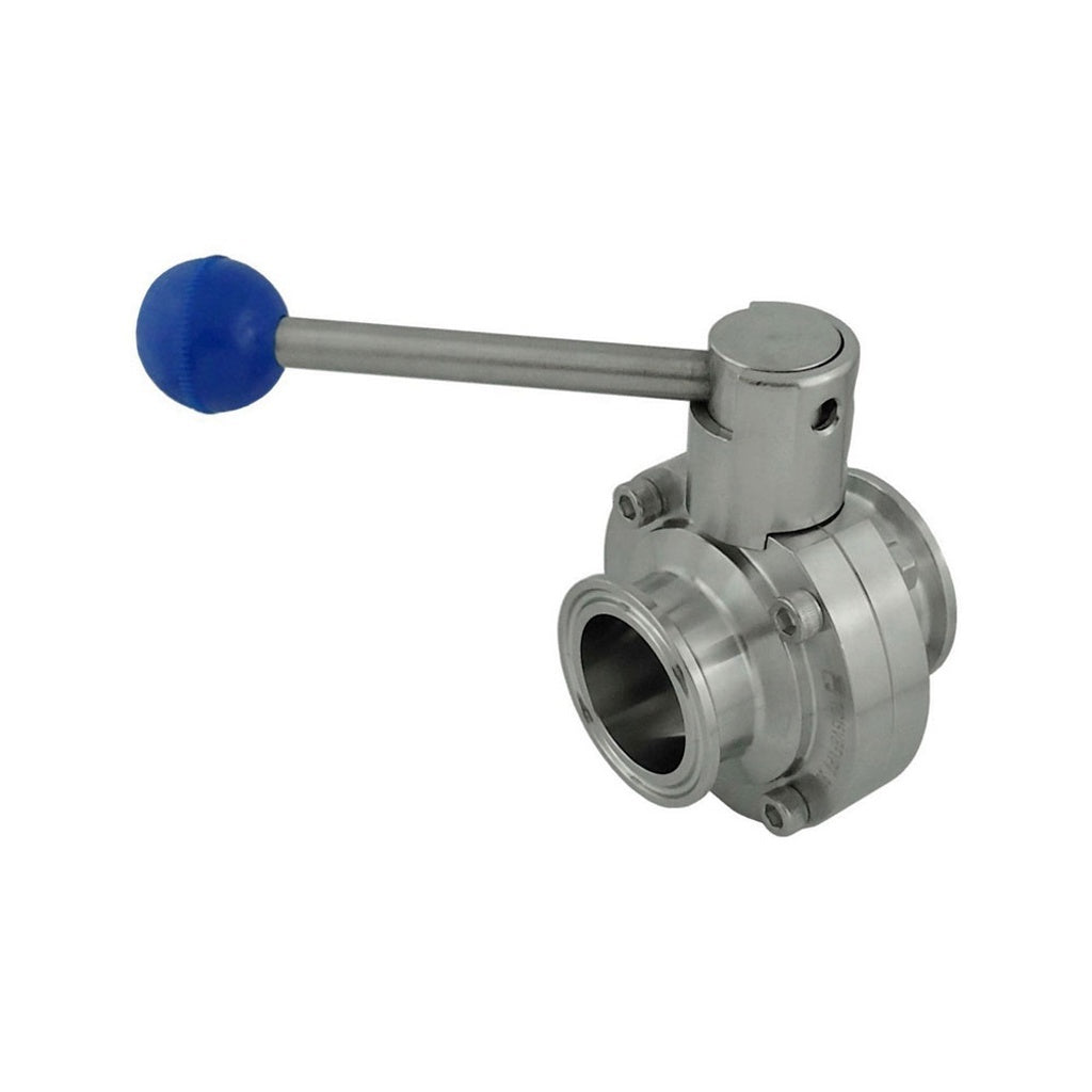 3-Position Butterfly Valve-Tri Clover Complete 1.5" Cap 304 Stainless Steel