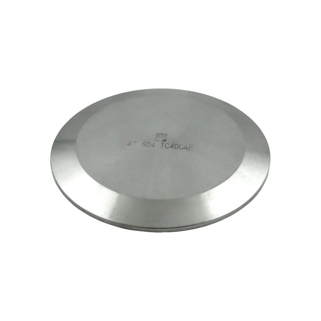 4" Sanitary Cap, Tri Clover Compatible, 304 Stainless Steel