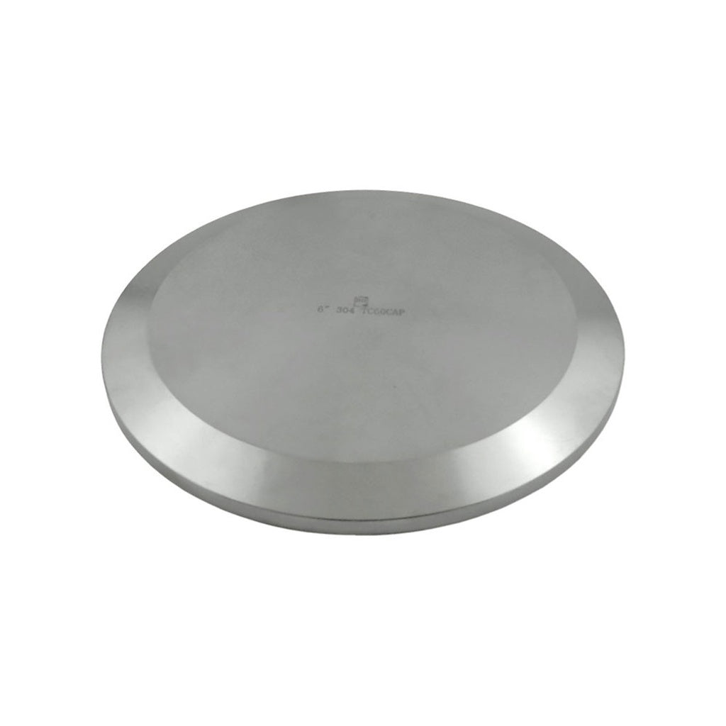 6" Sanitary Cap, Tri Clover Compatible, 304 Stainless Steel