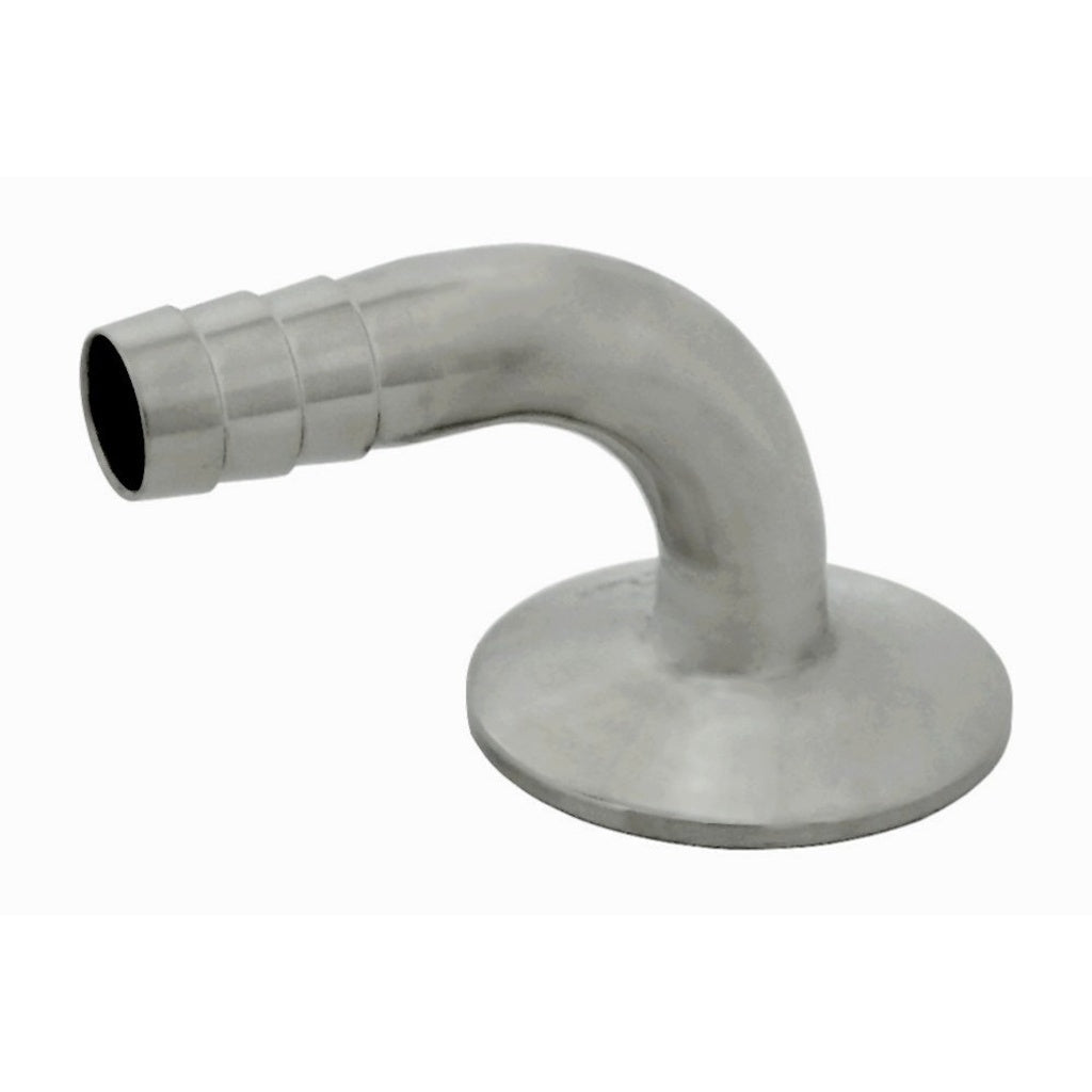 90° Elbow Barb-Tri Clover Complete 1.5" Cap x 5/8" B 304 Stainless Steel