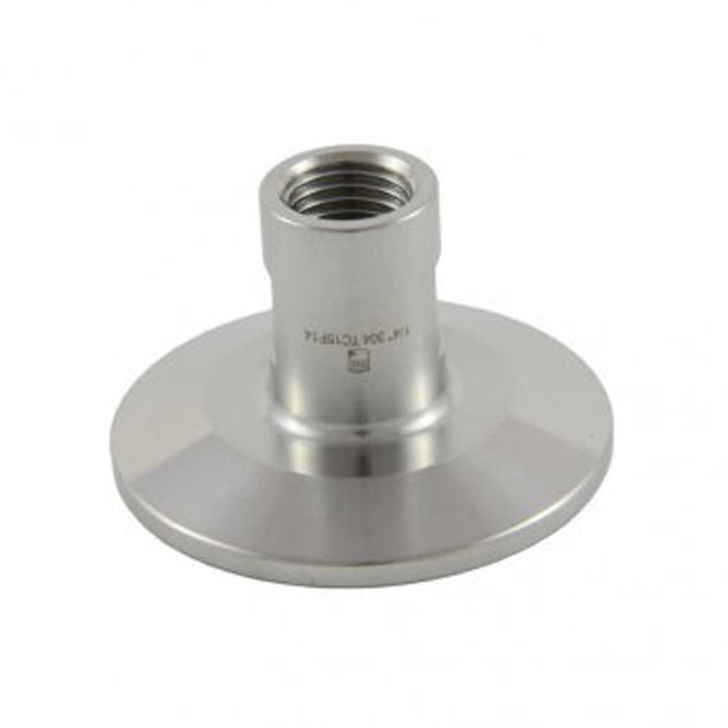 Female Pipe Thread Adapter-Tri Clover Complete 1.5" Cap x 1/4" Female Pipe Thread 304 Stainless Steel