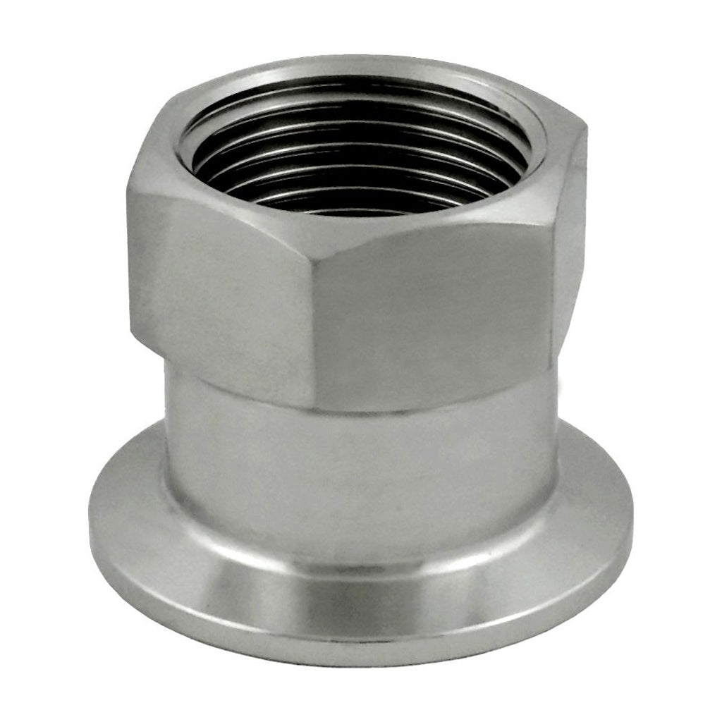 Female Pipe Thread Adapter-Tri Clover Complete 1.5" Cap x 1" Female Pipe Thread 304 Stainless Steel