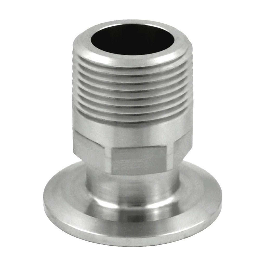 Male Pipe Thread Adapter-Tri Clover Complete 1.5" Cap x 1" Male Pipe Thread 304 Stainless Steel