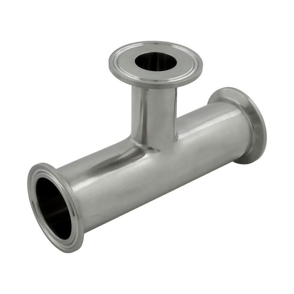 Reducing Tee-Tri Clover Complete 1.5" Caps To 1" Cap 304 Stainless Steel