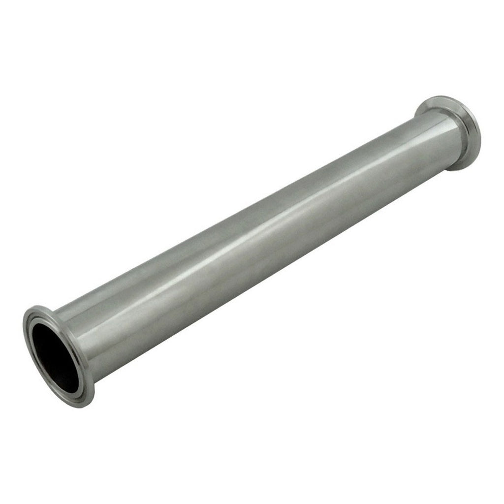 Extension Tube, Tri Clover Compatible, 1.5" Caps x 12" L, 304 Stainless Steel