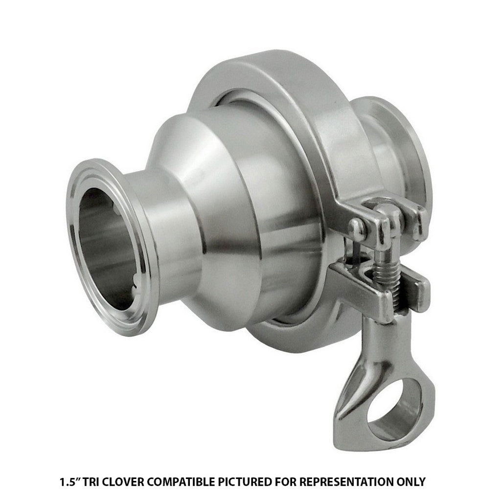 Brewers Hardware Back Check Valve-tri Clover Camp (2"Caps) 304 Stainless Steel