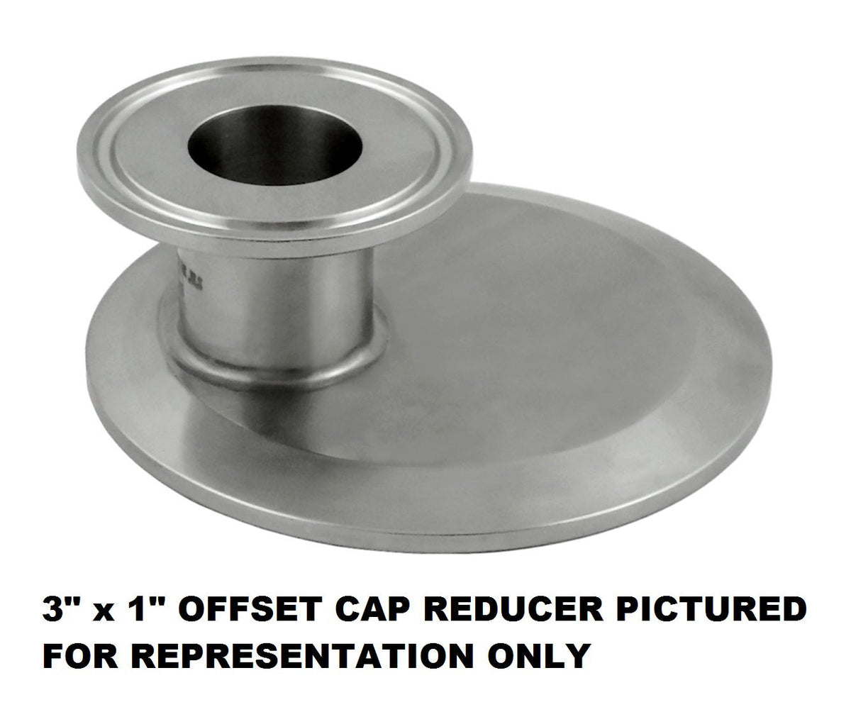 Os Cap Reducer-Tri Clover Complete 2" Cap x 1.5" Cap 304 Stainless Steel