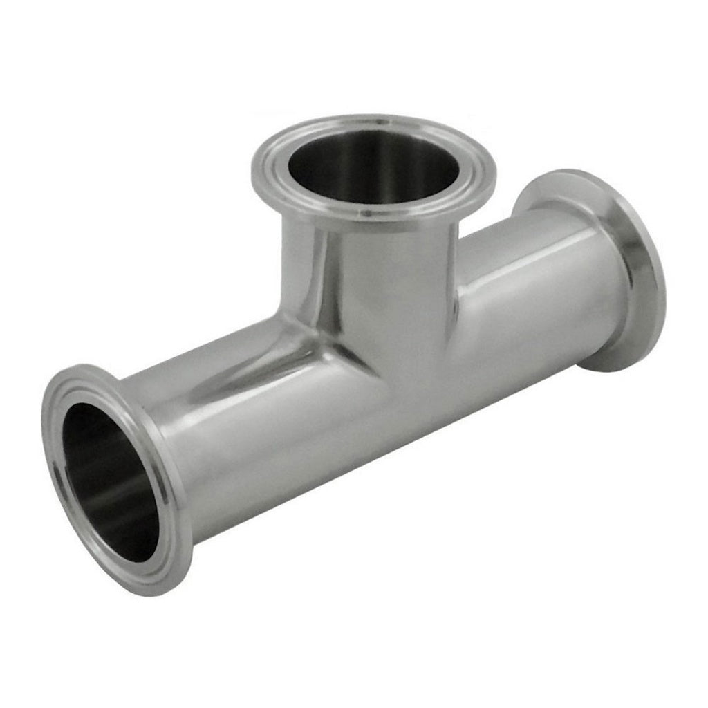 Instrument Tee-Tri Clover Complete 1.5" Caps 304 Stainless Steel