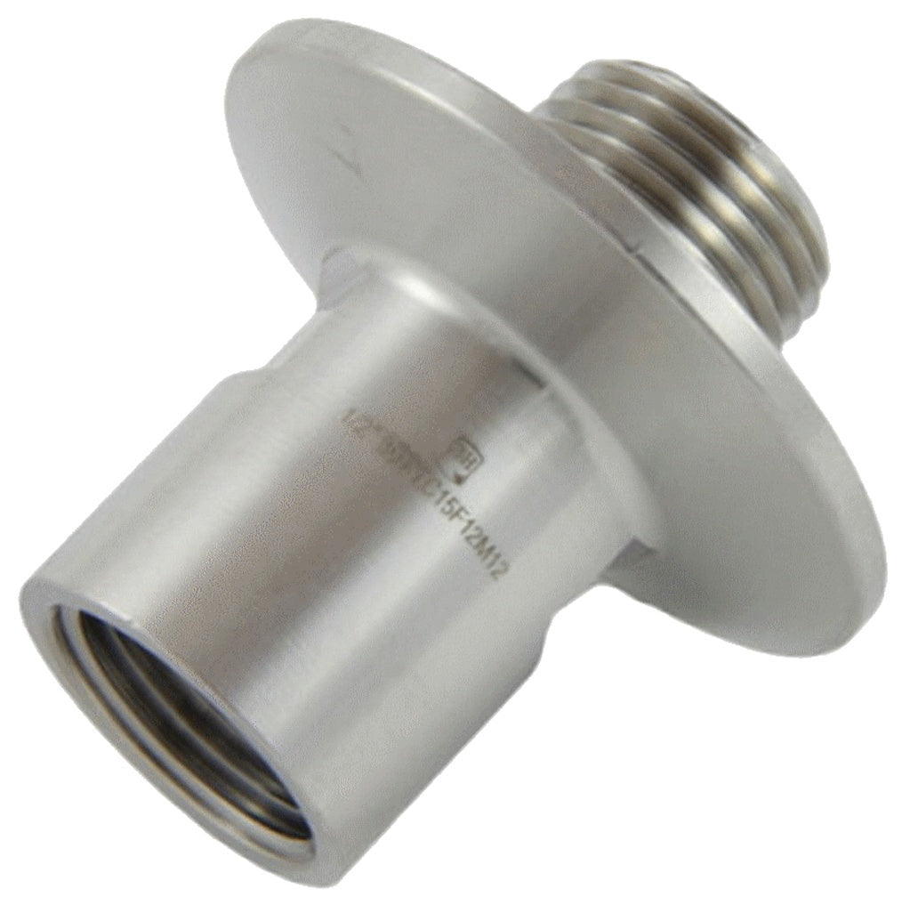 Pipe/Pipe-Tri Clover 1.5" Cap x 1/2" Male Pipe Thread x 1/2" Female Pipe Thread 304 Stainless Steel