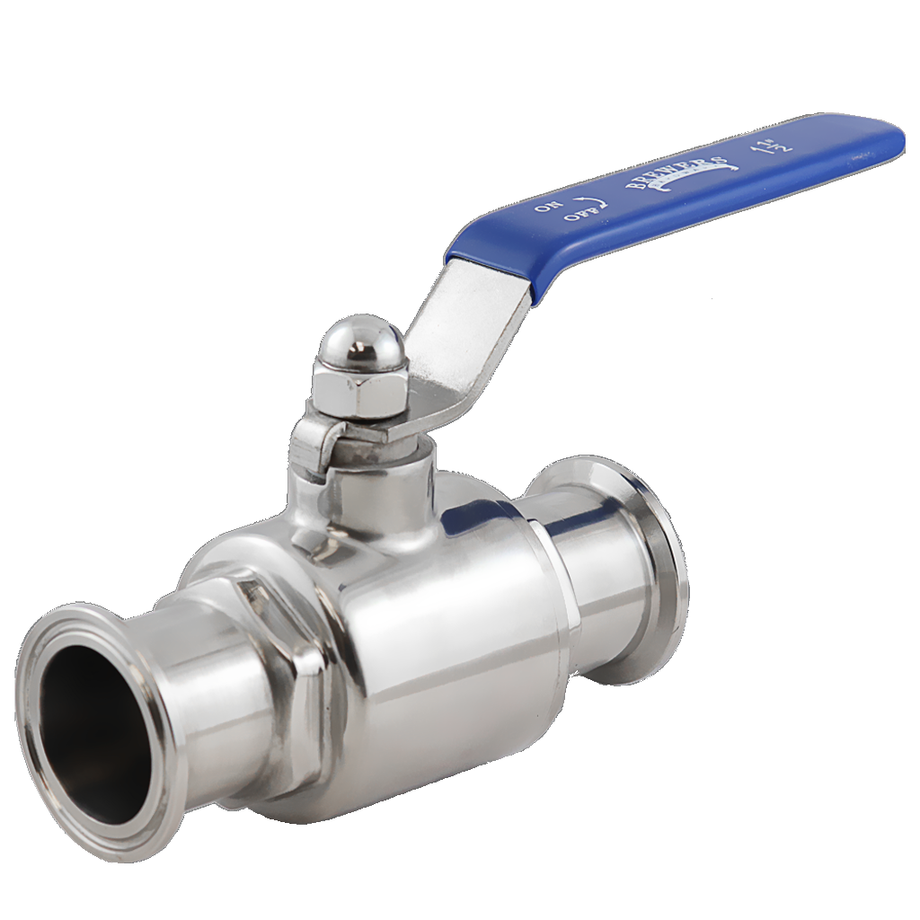 Economy Ball Valve-Tri Clover Complete 1.5" Caps 304 Stainless Steel