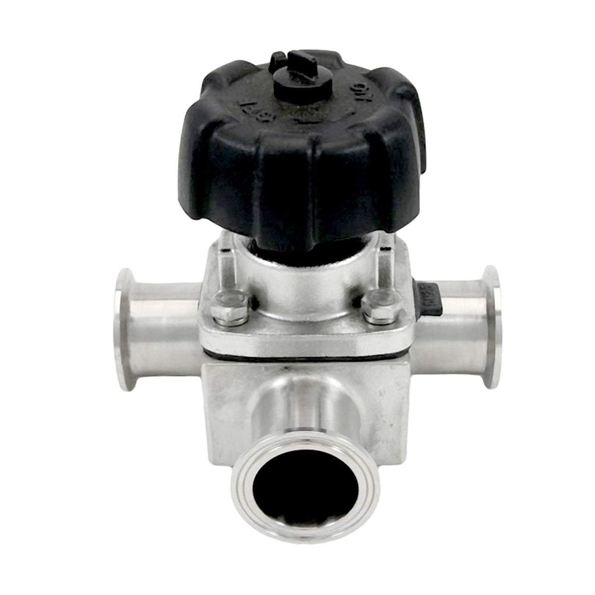3-Way Diaphragm Valve-Tri Clover Complete 1.5" Caps 316 Stainless Steel