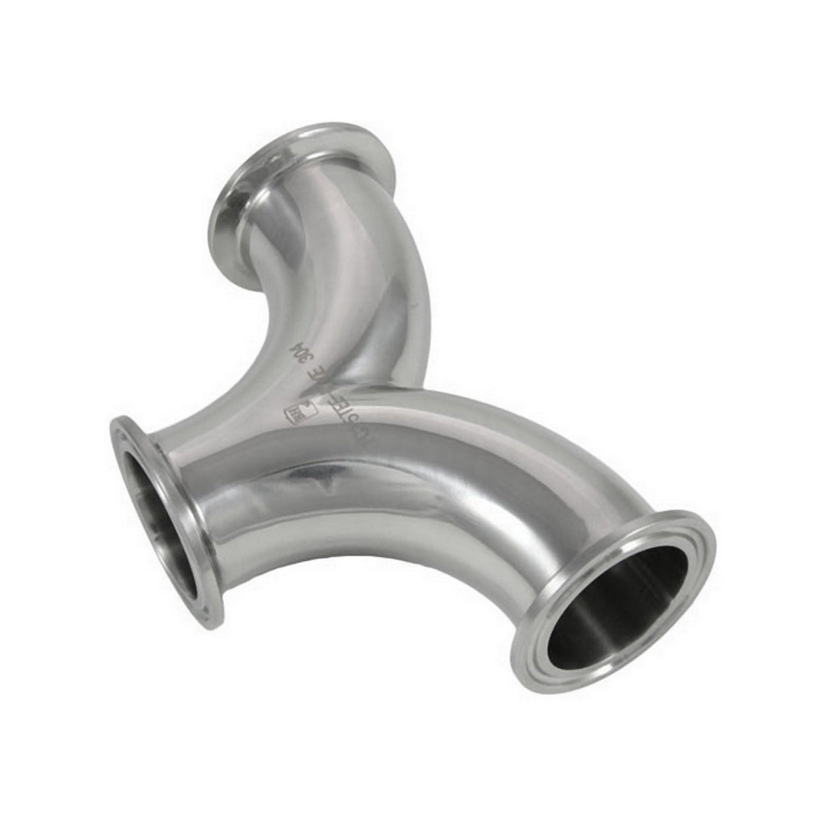 90° " Y" Tee-Tri Clover Complete 1.5" Caps 304 Stainless Steel