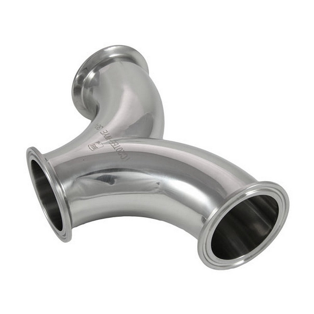 90° " Y" Tee-Tri Clover Complete 2" Caps 304 Stainless Steel