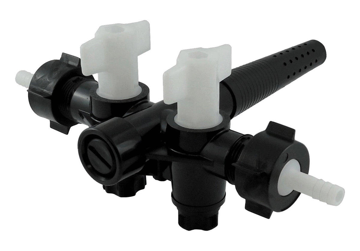Double Cask Tap-Plastic, 3/4" BSP 3/8" B