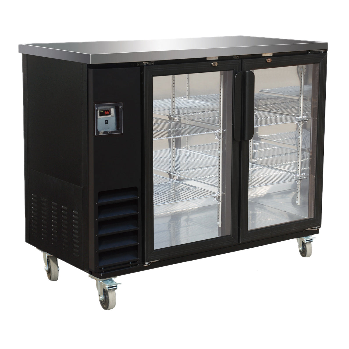 Serv-Ware 49" 2-Door Glass Back Bar Cooler