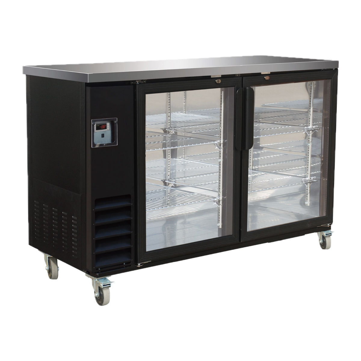 Serv-Ware 61" 2-Door Glass Back Bar Cooler