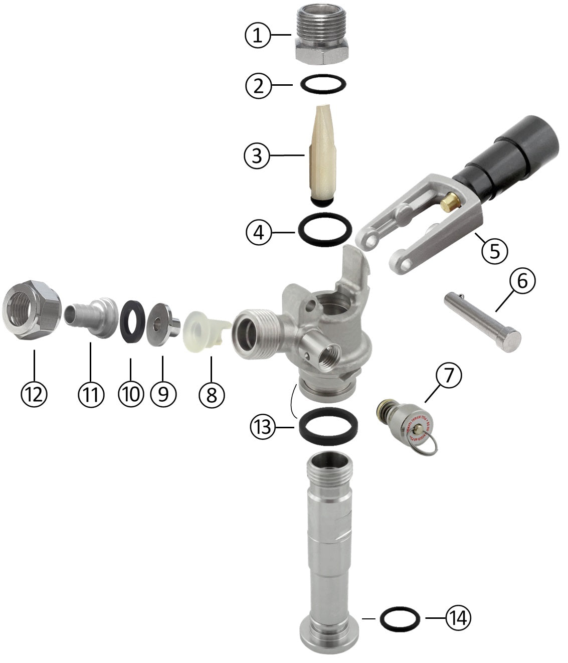 Krome Dispense U System Keg Coupler with Stainless Steel Probe
