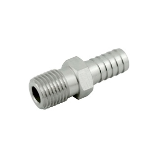 HOSE BARB ADAPTER, 1/2"B x 3/8"MPT (S/S)
