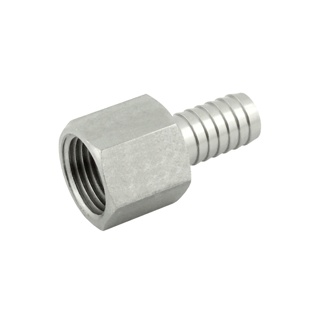 HEX ADAPTER, 1/4"FPT x 1/4"B (S/S)