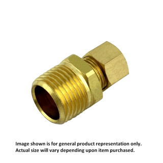COMPRESSION CONNECTOR, 1/4"C x 3/8"MPT (BRASS)