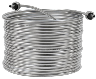 COIL W/FITTINGS-304 S/S, 9.5"-DIA.  (50'L - LEFT)