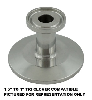 CTR CAP REDUCER-TRI CLVR COMP (1.5"CAP x .75"CAP) 304 S/S
